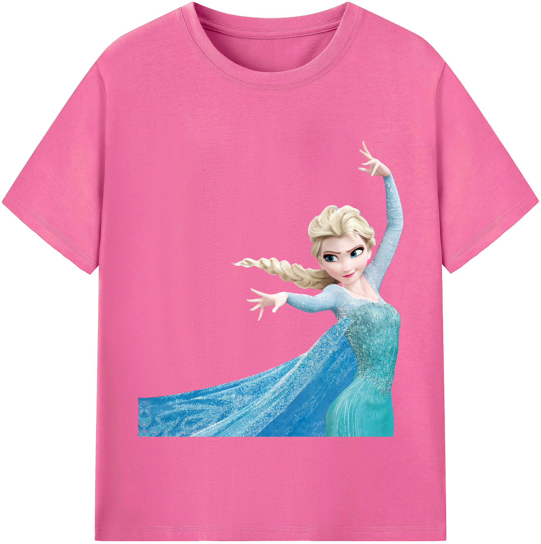 （画像用） アナと雪の女王 アンナ エルサ Frozen Anna Elsa レディースカジュアルプリントTシャツ（綿100％）